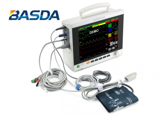CE Certified TCP IP 800&times;600 Multi Parameter Patient Monitor 5 Lead ECG 50mm/s Printing 0