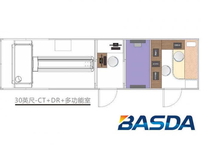 Double Column DR Mobile Medical Vehicle 40 Feet 220V With Integrated Generator 1